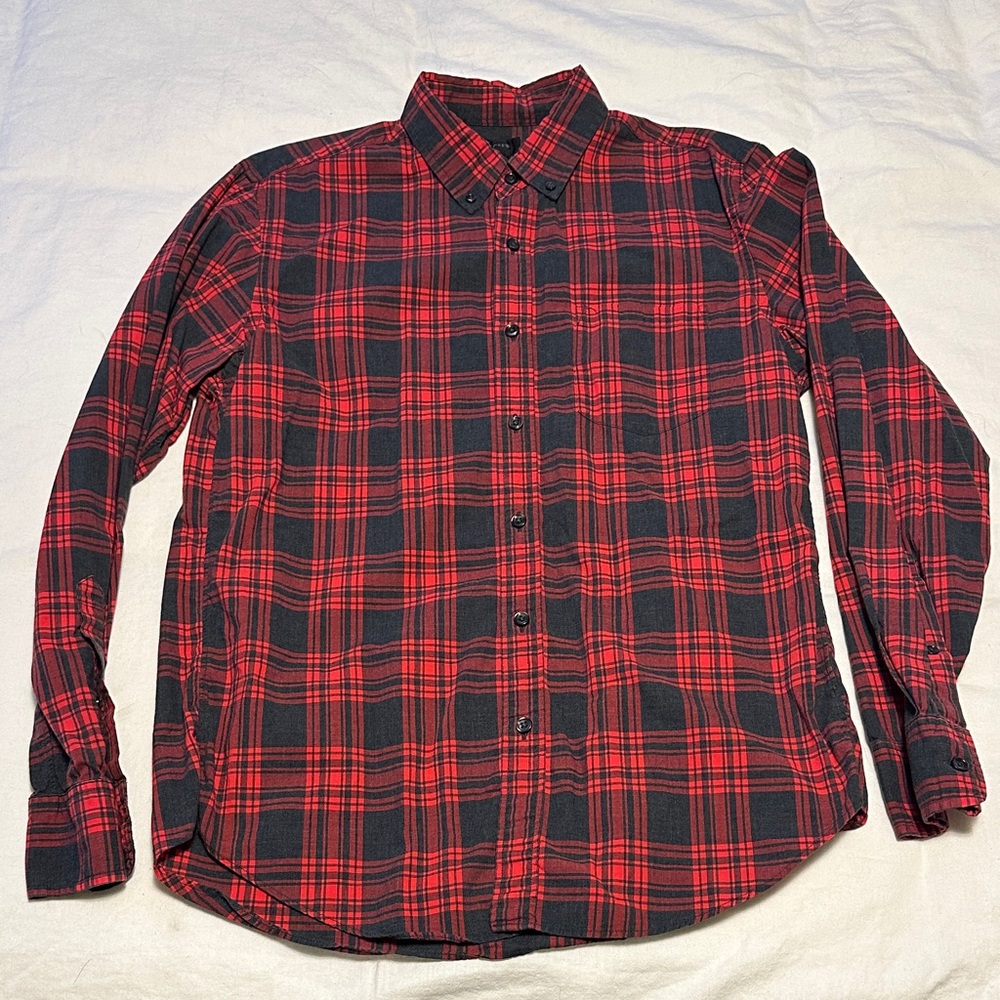 J. Crew Red and Black Checkered Shirt
